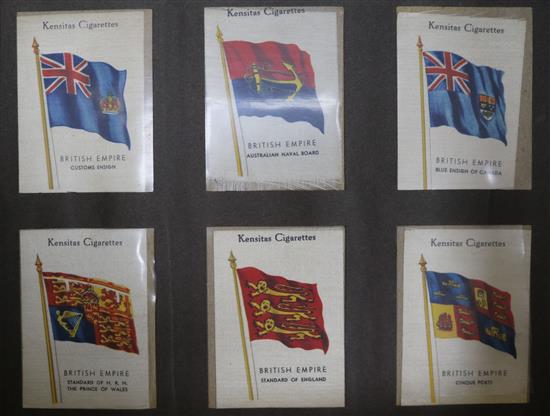 An album of silks and cigarette card sets;